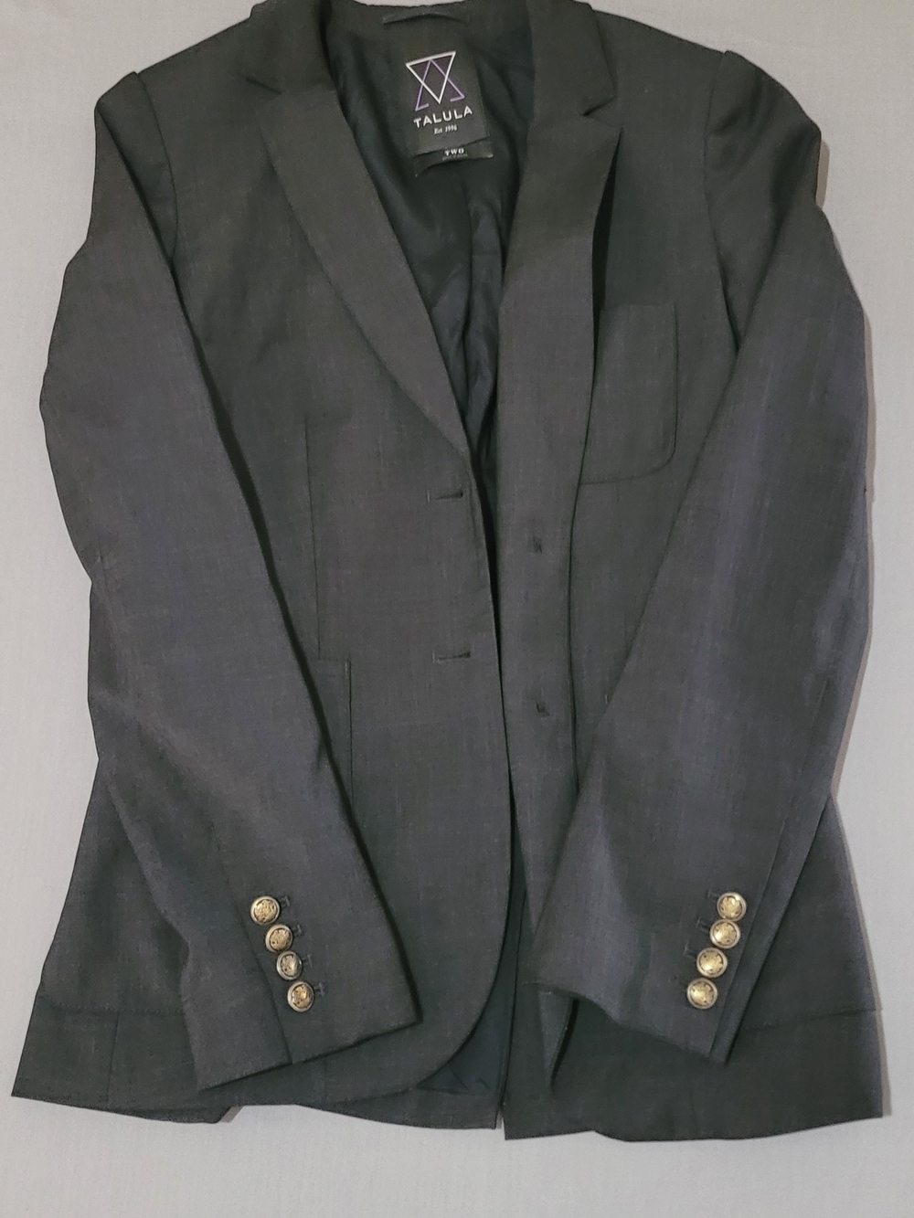 Talula Black Women's Single-Breasted Blazer with Gold Buttons